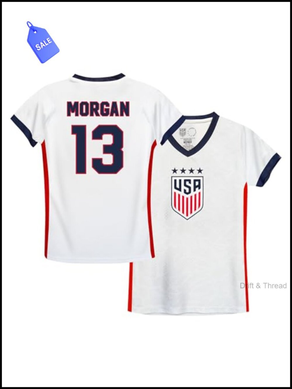 Girls USWNT Game Day Soccer V-Neck Short Sleeve T-Shirt